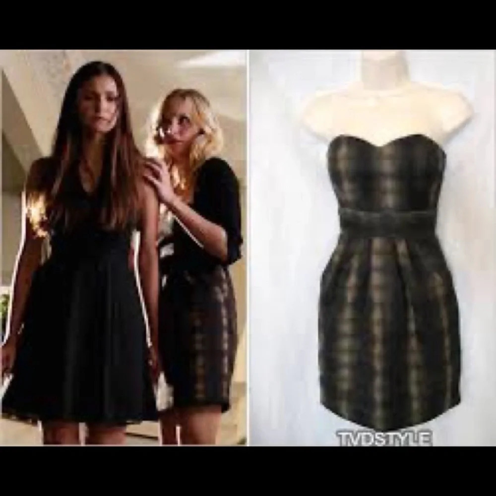 ASO Caroline Forbes H&M strapless plaid dress 4 TVD - Picture 2 of 4